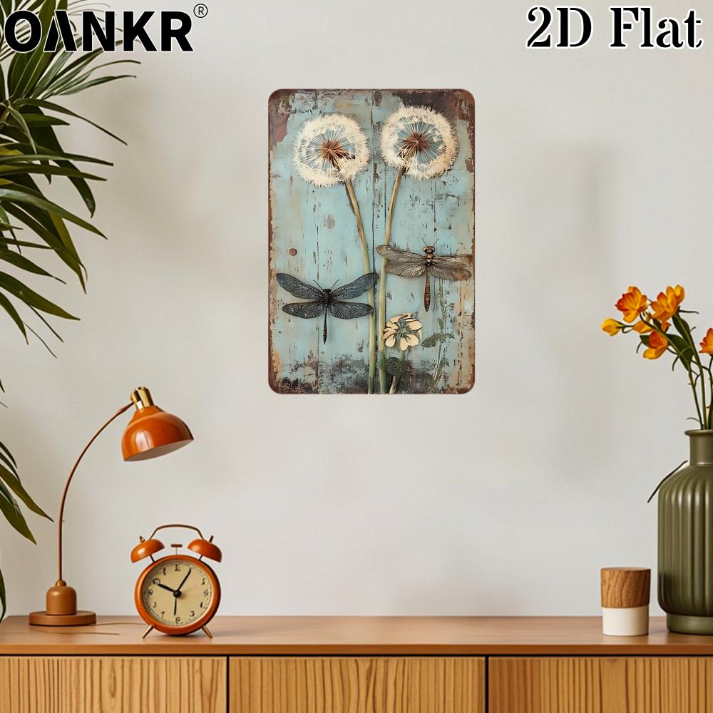 Vintage Garden Art Poster Metal Tin Sign Ideal Gift x Inch Dandelion Flower Rustic Metal Signs for Backyard Home Wall Decor