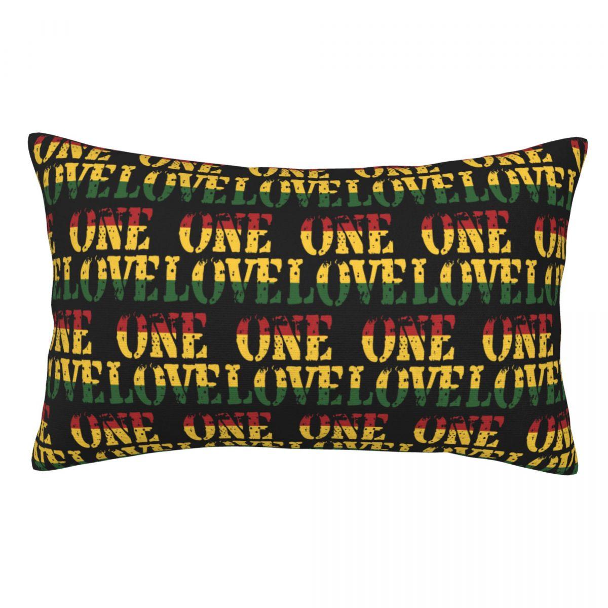 Harajuku Vintage Stijl Kunst Bob Marley One Love Rechthoekige Kussensloop Kussenhoes Decoratief Slaapkamer Huis Comfort Sierkussen 60x40cm