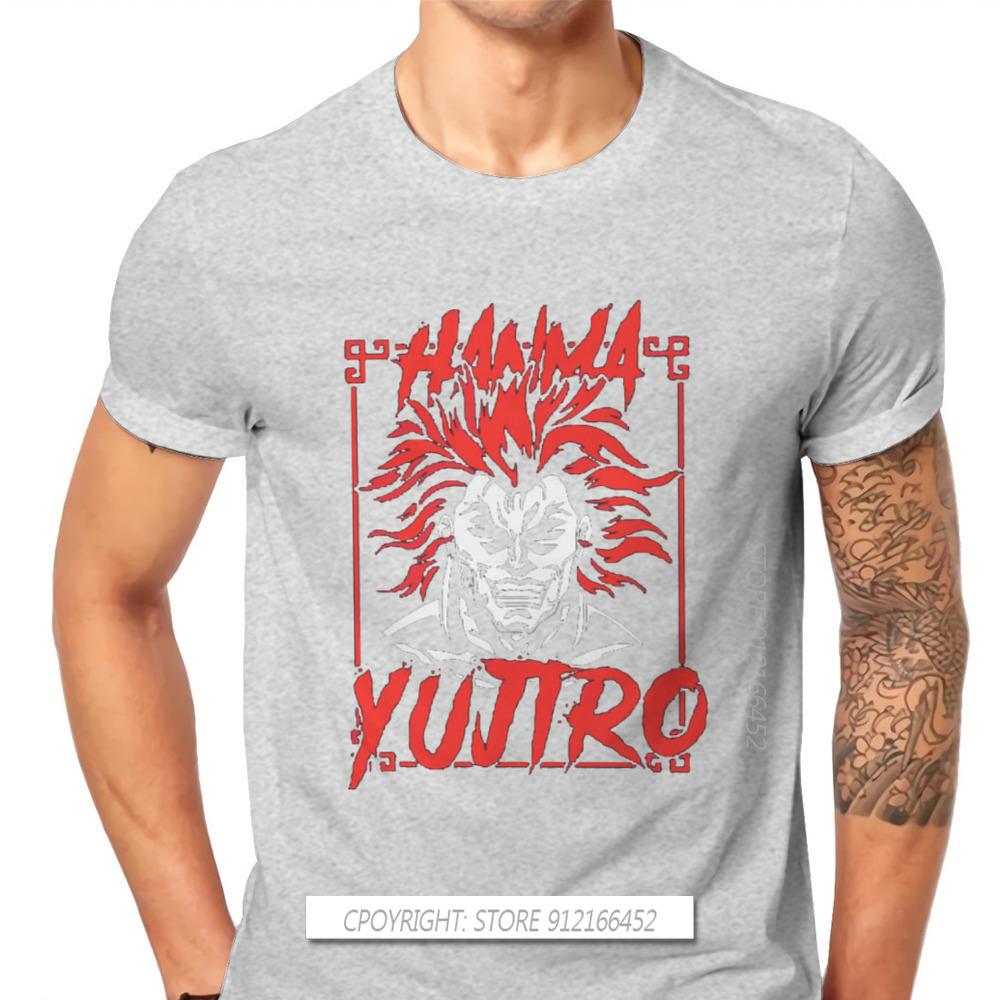 Red Badass Fashion TShirts Grappler Baki Hanma Yujiro Dou Manga Men Style Fabric Streetwear T Shirt O Neck Oversize