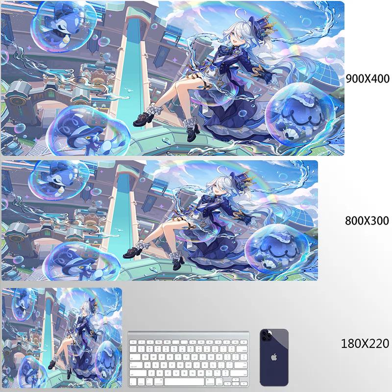 Furina Focalors Mouse Pad Genshin Impact Large Xxl Mousepad Computer Keyboard Padding Anime Gaming Genshin Accessories Desk Mats