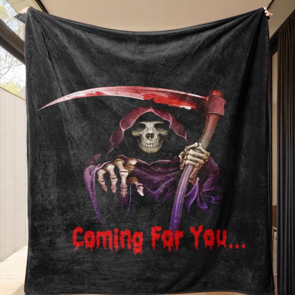 

Sickle and Death Symbol Flannel printed blanket suitable for all seasons suitable for living room office sofa and travel 75x90cm