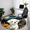 1pc Cute Dog Sunflowers Chair Carpet for Office, Soft, Non-Slip Polyester Mat, Office, Living Room, Bedroom, Durable Polyester Yy251207166