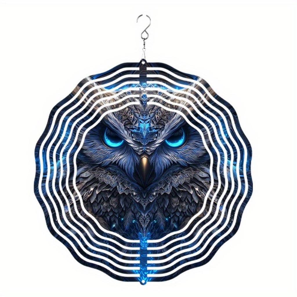Hanging Wind Spinner Featuring an Eagle Design, This Dynamic Art Wind Chime Comes with a 360° Hook