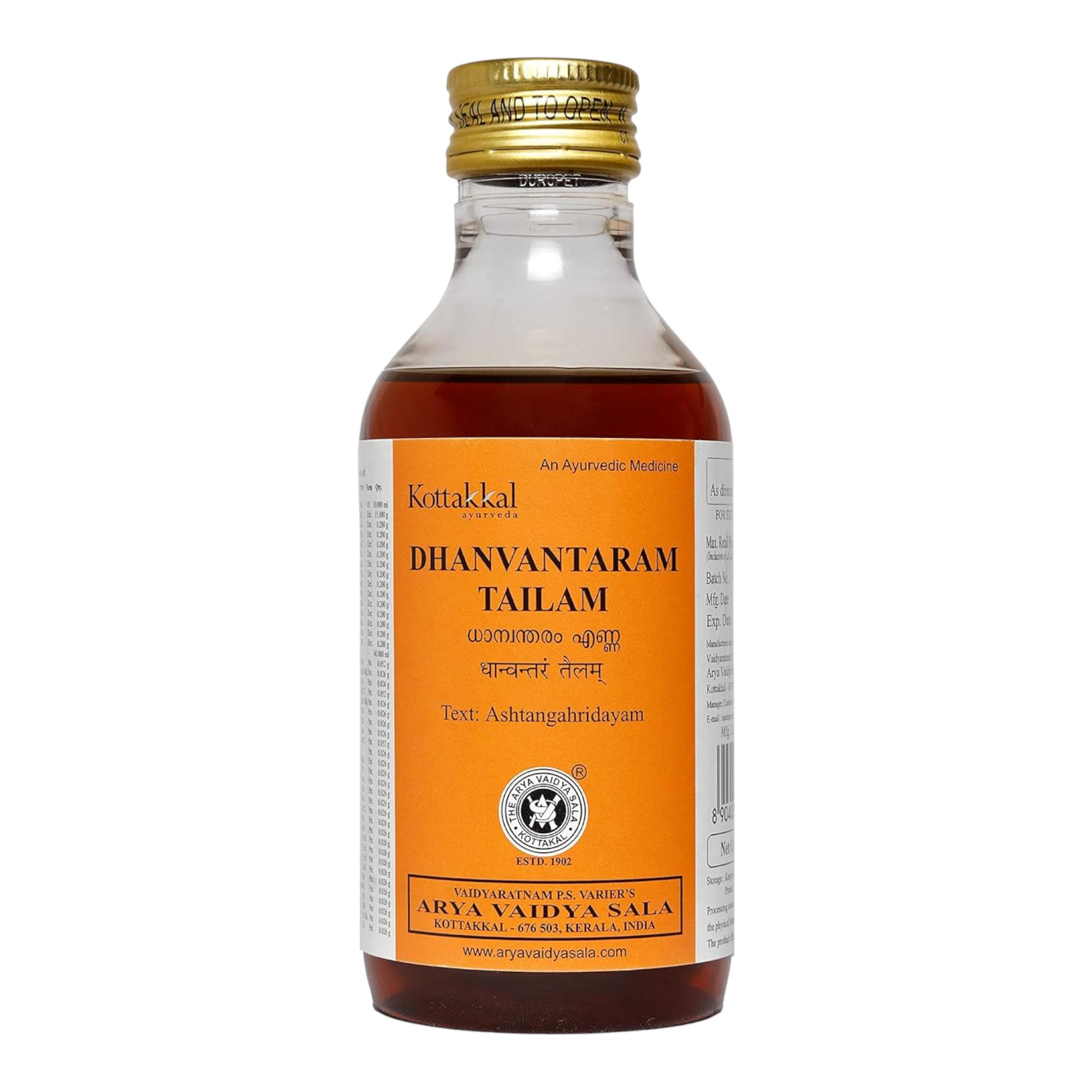 

Коттаккал Аюрведа Дханвантарам Тайлам 200 мл Упаковка 1 Травяное масло для дородового, скелетного и нервно-мышечного ухода