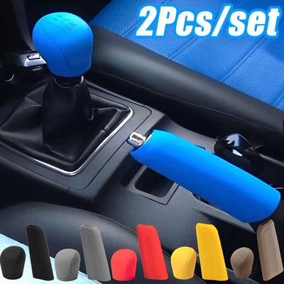 Carcasa manuala din silicon pentru schimbator de viteze Capa butonului frana de mana Husa de protectie anti-alunecare Carcasa pentru stilul masinii Interior