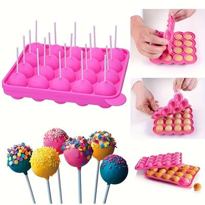 [Silikon Lolipop] 20 Delikli Silikon Lolipop Kalıbı 20 Çubuklu | Kek Çubukları, Çikolata ve Şeker Pişirme için Mükemmel - Çikolata Kalıpları
