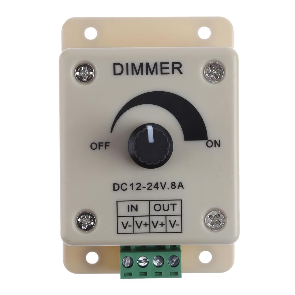 LED Dimmer Switch DC 12V 24V 8A/30A Brightness Adjustable Controller for Car RV Single Color LED Strip Light LED Dimming