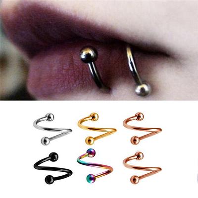 Anello per labbra con bilanciere in acciaio inossidabile Anello per piercing al corpo Gioielli per piercing all'elica Trago Orecchino per cartilagine