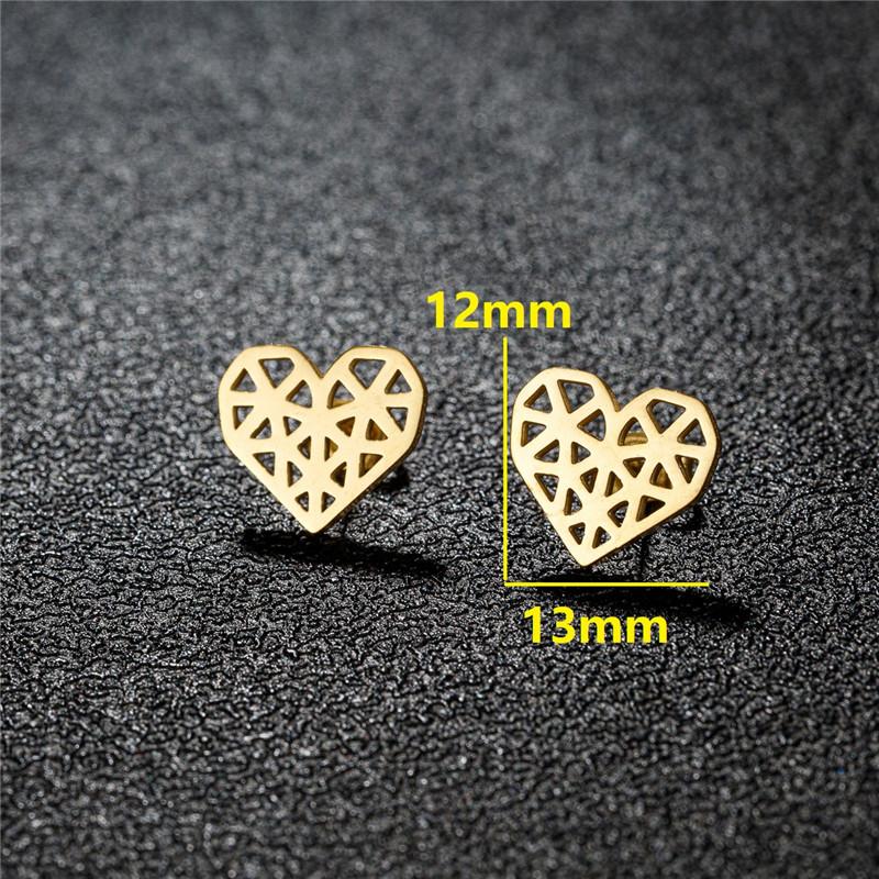 Stainless Steel Geometric Stud Earrings for Women Minimalist Circle Triangle Star Ear Studs Horseshoe U Shaped Earings oorbellen