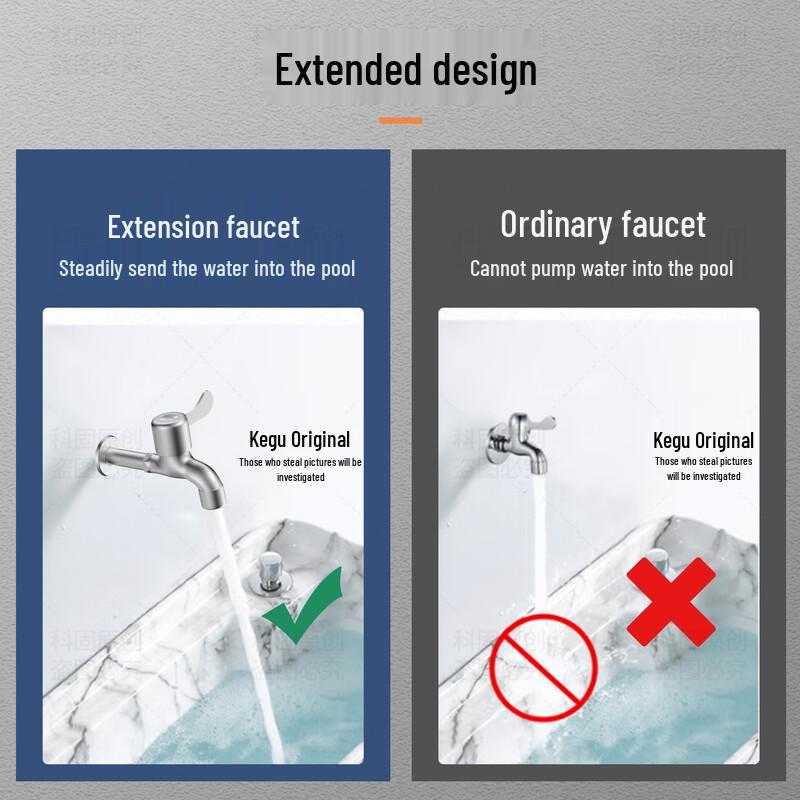 KEGOO Extended 304 Stainless Steel Mop Sink Faucet