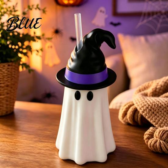 Flexibler Silikon-Dosenbezug Halloween-Hexenhut Geisterhalter Gruselige Isolierhülle für Standard-Feiertagsgetränke Soda Bier,