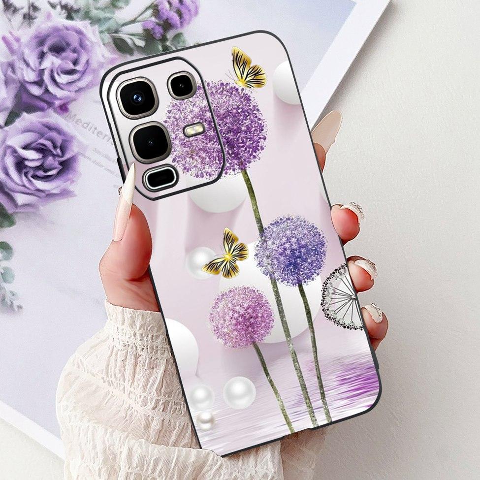 Per Infinix Note 50s X6870 Cover Posteriore Per Infinix Note 50s 5G Custodia Silicone Moda Lusso Fiori Gatto Carino Dipinto Divertente Paraurti