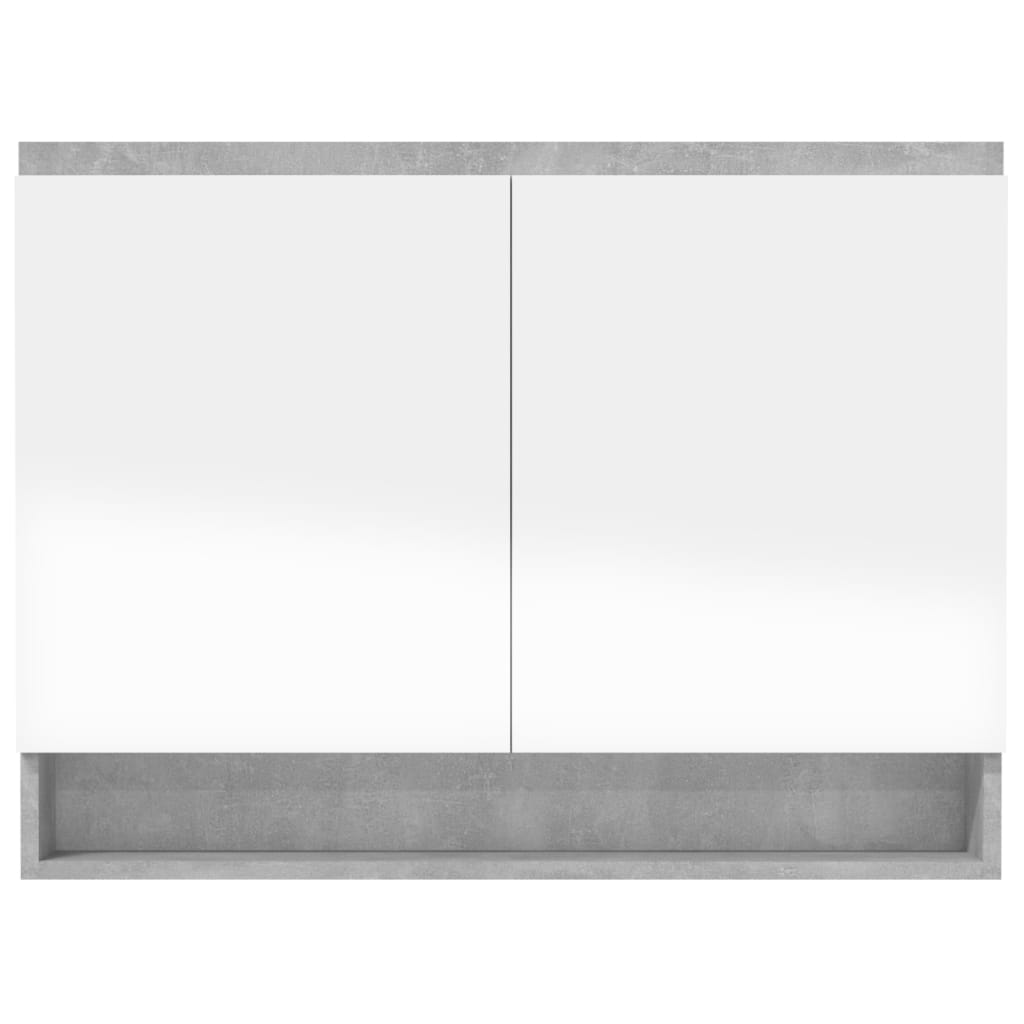 Vidaxl Szafka Łazienkowa Z Lustrem, 80X15X60 Cm, Mdf, Szarość Betonu