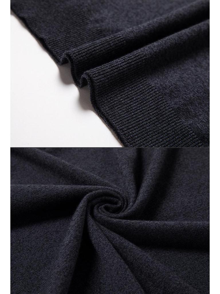 Men's Merino Wool Turn-Down Collar Sweater, Solid Color, Long-Sleeve, 2024 Autumn Collection
