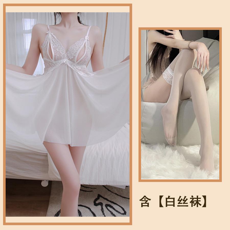 Sexy Lingerie Sexy Lace Seduction Nightdress Large Size Hot Transparent Open Gear Free Pajama Suit Uniform