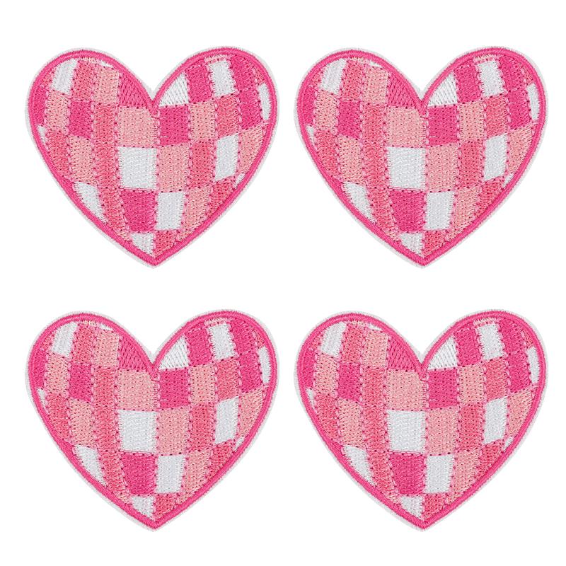 10PCS/lots Pink Western Cowboy Embroidered DIY Iron On Patches For Hats Jackets Jeans Sew Badges Pink Cartoon Embroidery Patch