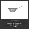 Sori Yanagi's 16cm Tsubame-Sanjo stainless steel colander with handles is designed for superior drainage and ease of cleaning. Made from a single punc