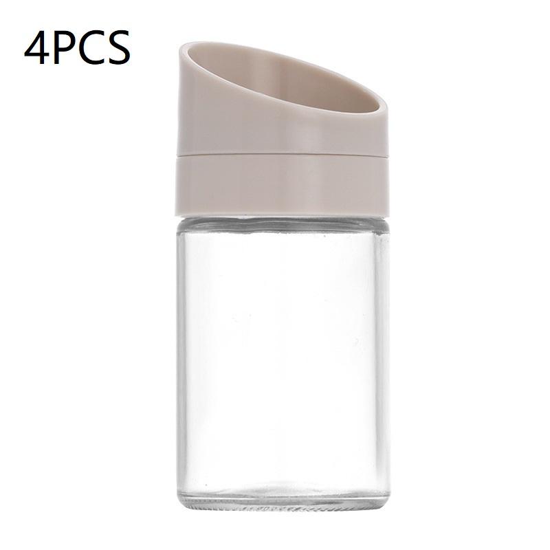 1/4Pcs Kitchen Salt Bottle Plastic Sealed Moisture-Proof Seasoning Jar Outdoor Multi-Purpose Seasoning Box Rotating Lid 4PCS