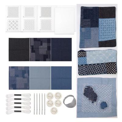 Water Soluble Sashiko Embroidery Beginner Set With Thread And Needles Soft Hand Embroidery Sashiko Kit With Finger Thimble
