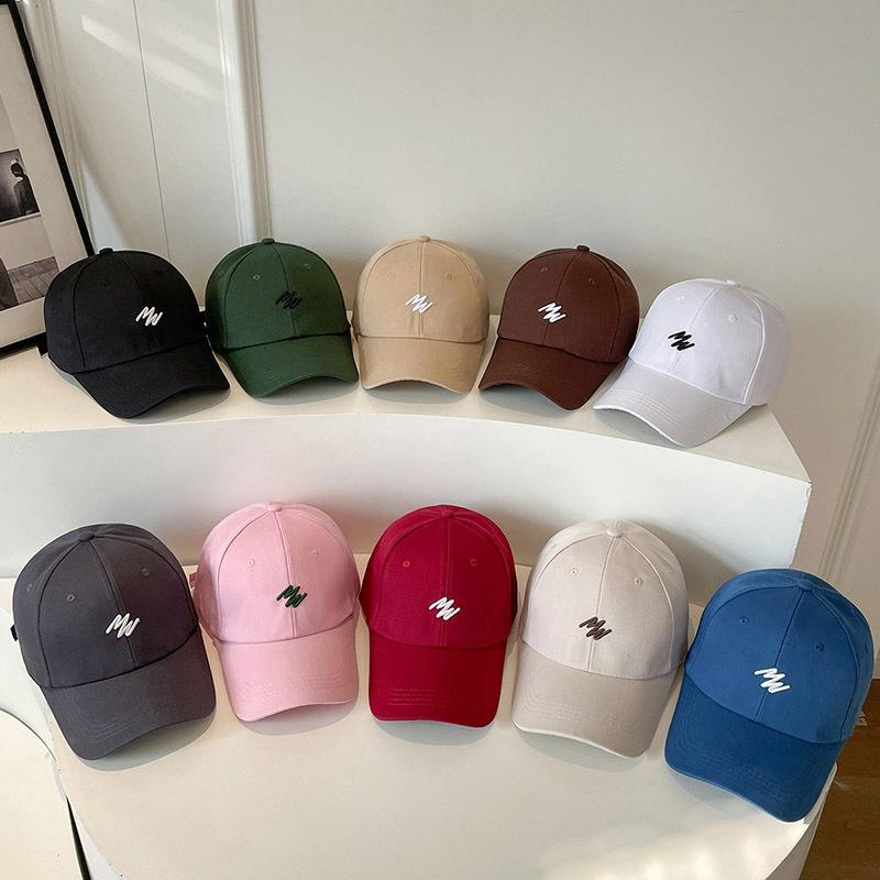 Letter Embroidered Baseball Hat Fashion Solid Color Peaked Cap Sun Protection
