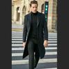 Herren-Männer im britischen Stil, lang, einfarbig, langärmelig, wollähnlicher Mantel, Herbst- und Winter-Wollmantel-Trend