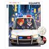 DIY Pearl Art Painting Nick and Judy Are Driving a Police Car Home Wall Decoration Pearl Gem Painting Pictures Crafts Home Decoration