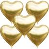 Pack of 5 30inch Heart-Shaped Aluminum Foil Balloons Suitable for Birthday Parties, Valentine's Day, Sleepovers, Weddings, 