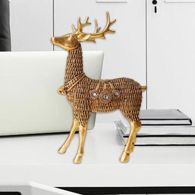 Hirschstatuen, Rentierfiguren, kreatives Kunsthandwerk, Skulpturen, Ornamente für Büro, Wohnzimmer