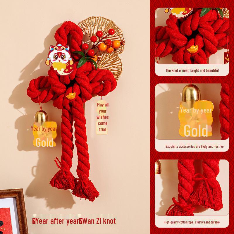 

Декор Весеннего фестиваля 2025 года Змеи: Узел Ванцзы и подвеска-благословение для нового дома, гостиной