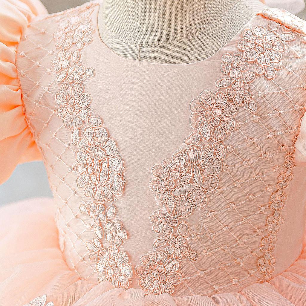 2026 New Style Baby Girl 1st Birthday Princess Dress - Puffy Skirt for Piano Performance