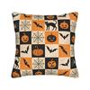 Pillow Case Halloween Pumpkin Striped Geometric Seamless Pattern Comfy  Pillow Cover For Sofa Car Home Decor Funny Pillowcases