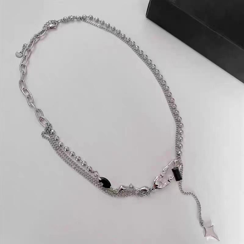 Titanium steel pin necklace men's new ins trendy personality design hip hop versatile accessories