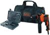 710w Corded Hammer Drill Black+decker (delivered In a Storage Bag + 32 Accessories) - Beh710sa32-qs