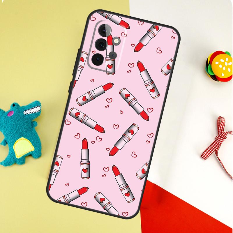 Lipstick Make Up For Samsung Galaxy A55 A35 A15 A54 A34 A14 A53 A33 A13 A05 A06 A16 A22 A32 A52 Phone Case