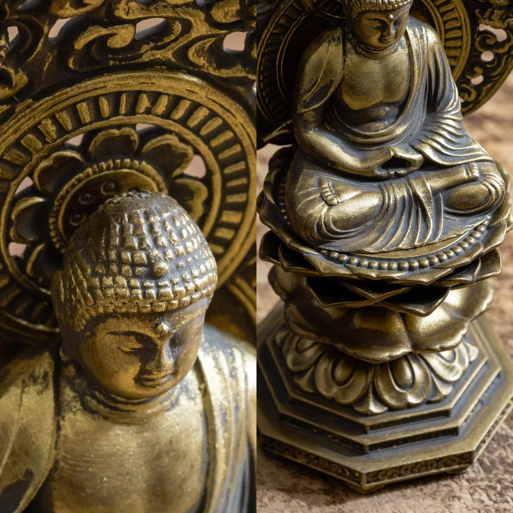 Buddha Statue Shaka Nyorai Seated Statue 18cm Makita Shuun Original Rinzai Tendai Takaoka Copperware Shaka Nyorai (antique Gold) Sculptor Model