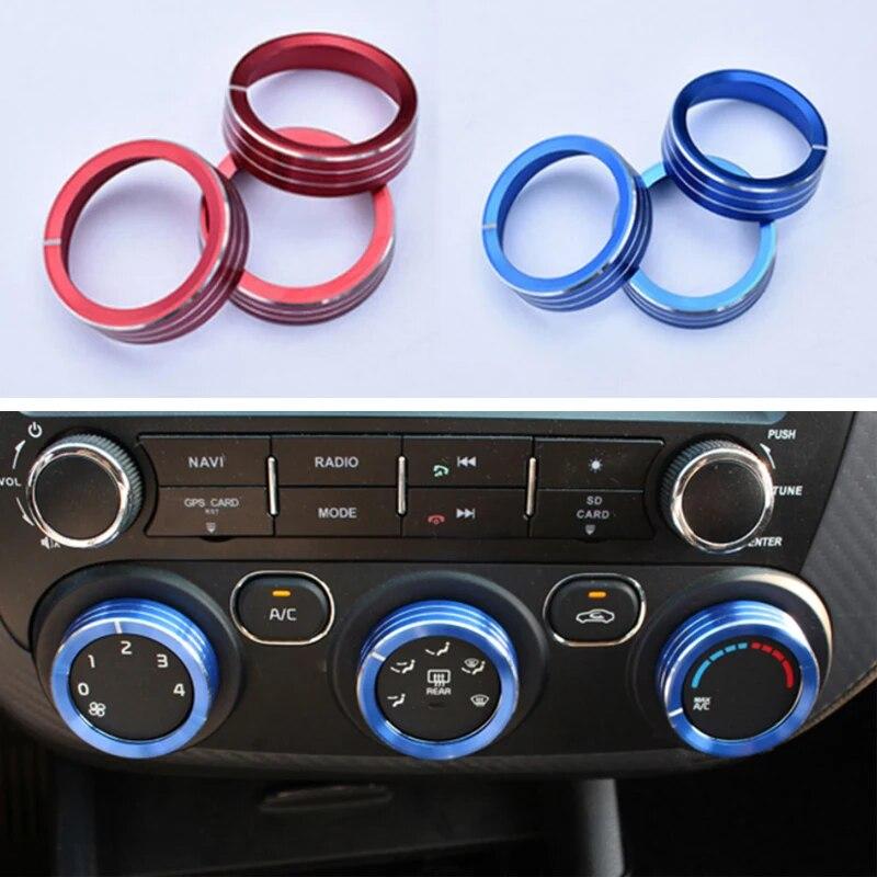 My Good Car  for KIA K3 2015-2018 Aluminum Alloy AC Switch Buttons Cover Air Condition Control Knob Ring Trim