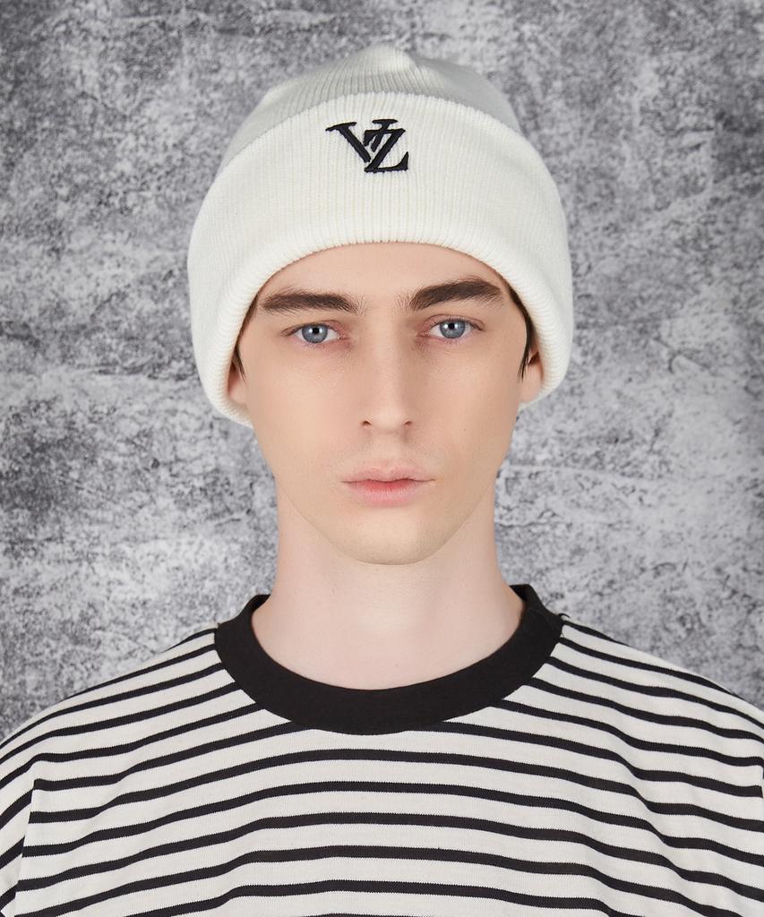 Bajal 3D Monogram Beanie White