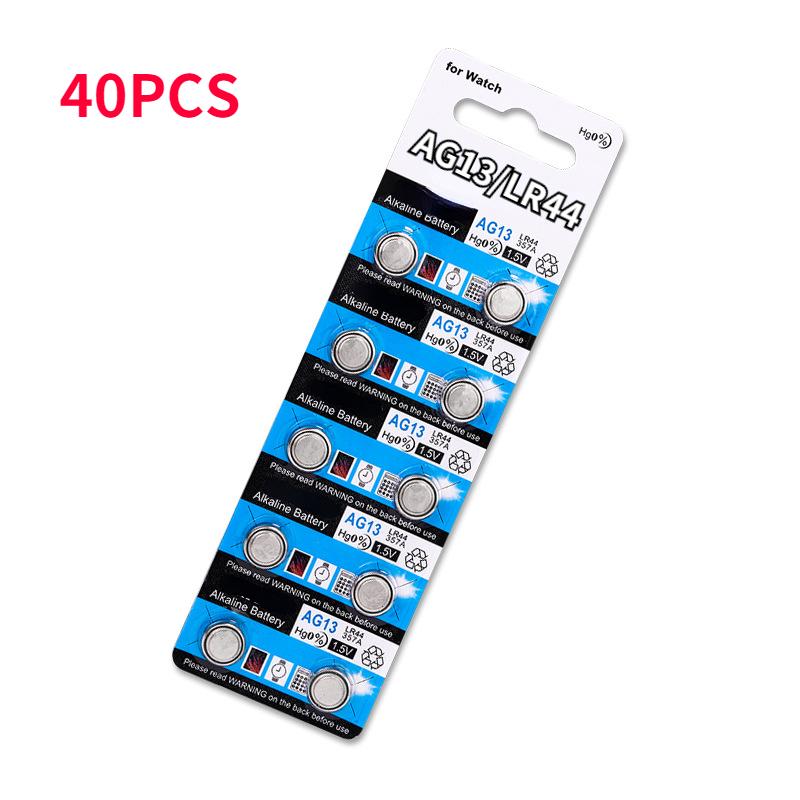 

LR44 AG13 LR1154 1,5 В щелочные батарейки для калькулятора, игрушечных часов 40pcs синий