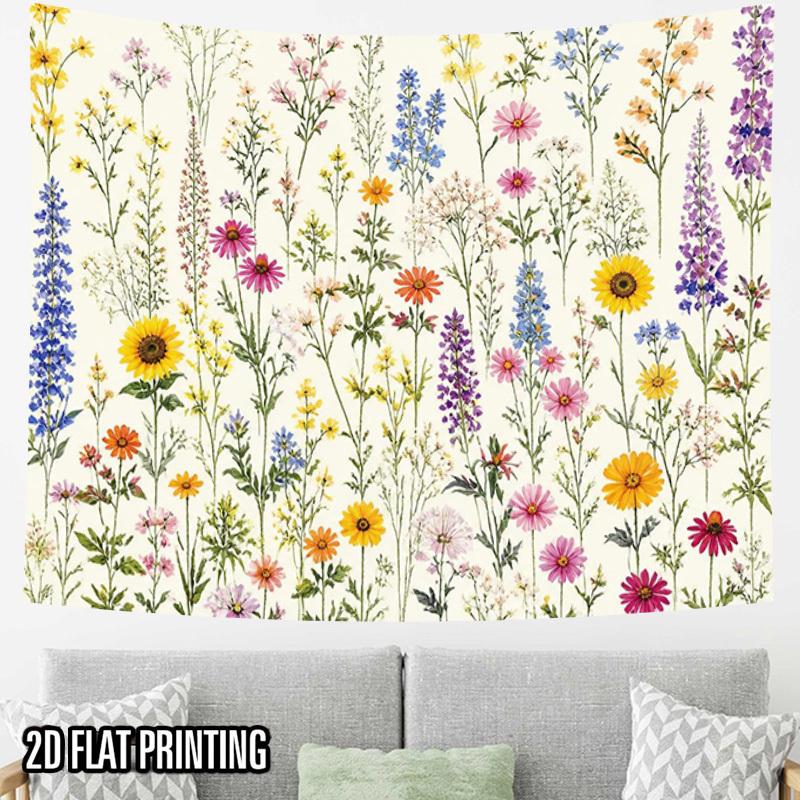 2D Flat - 2D Flat - 2D Flat Print 1pc Tapestry Floral Tapestry Adds Natural Warmth to Home Tapestry for Apartment Dorm Room Decor, Cozy Stylish Home A