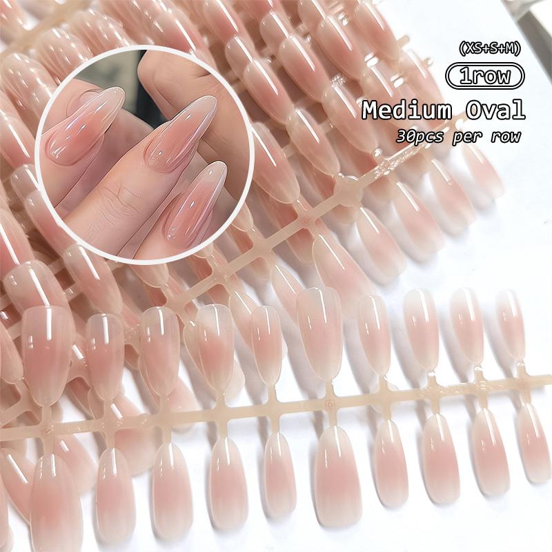 30Pcs Minimalist French Nail Tip Fake Nail Fashion Wearable False Nails Simple Full Cover Press on Nails DIY Wear Nail Tool