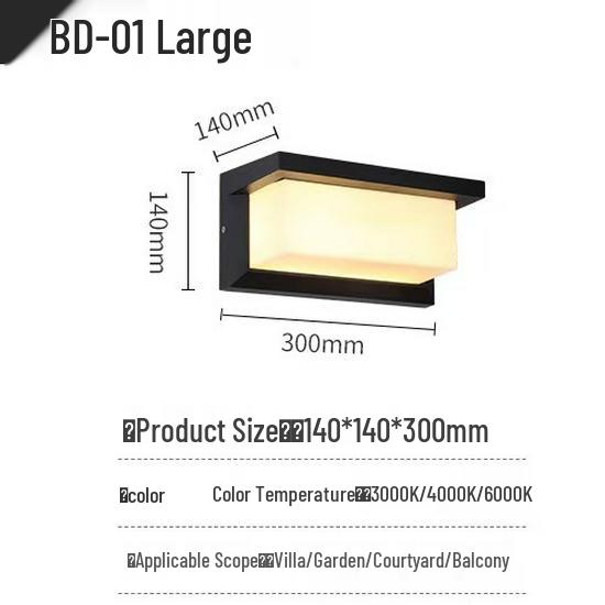 Villa LED Waterproof Wall Lamp for Indoor/Outdoor Spaces: Modern Garden, Courtyard, Hotel, Balcony, Hallway, Corridor.
