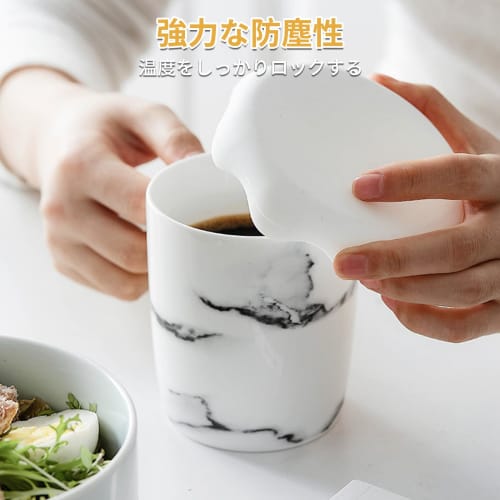 aninako Mug Cup Covers, 2-Piece Silicone Lid, Cold and Heat Resistant, Leak-Proof, Dustproof, Reusable, Dishwasher Safe, Cute Snowflake Shape, Keeps W