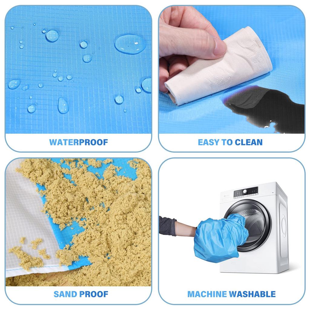 Waterproof Pocket Beach Blanket Outdoor Picnic Camping Mat Portable Folding Mat Sand Beach Mat