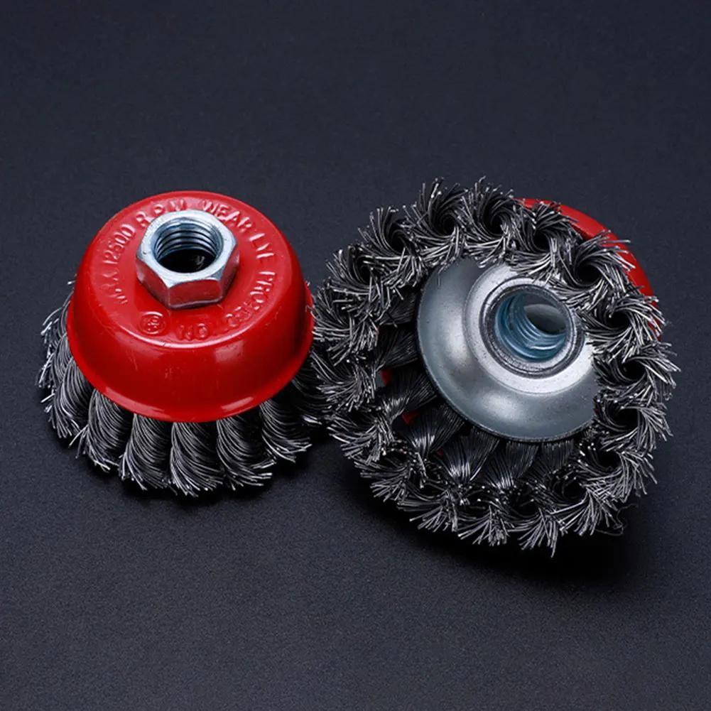 Bench Grinder Special Stainless Steel Wire Wheel Brush 5/8-11 M14x2 for Polishing Cleaning Paint Abrasive Tool Parts