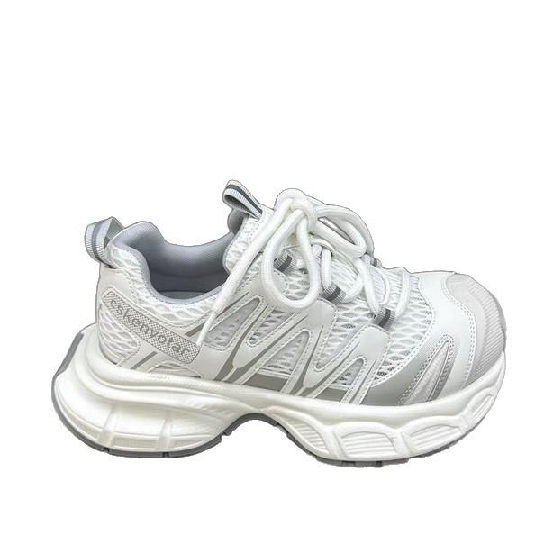 Cowhide Version~ 5.5CM Light Shock Absorption Thick Sole 2025 Summer New Casual Breathable Mesh Sports Dad Shoes