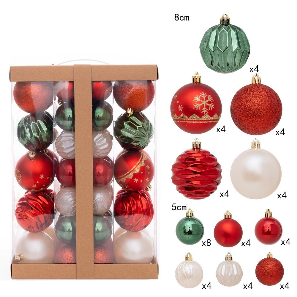 48PCS Fashion Plastic Christmas Ball Set 5cm 8cm Suspensable Christmas Tree Balls Multicolor Xmas Baubles Party