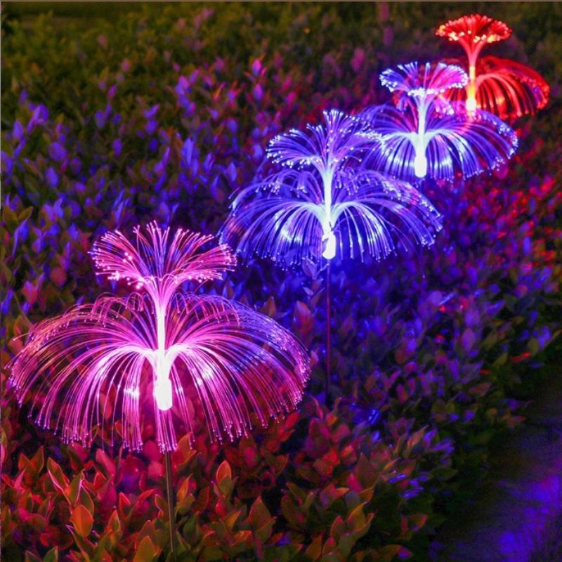 1pc Solar Jellyfish Light Decoration Outdoor Waterproof 2/3/5 Layer Optical Fiber for Pathway Outside Pathway Lawn Patio Decor