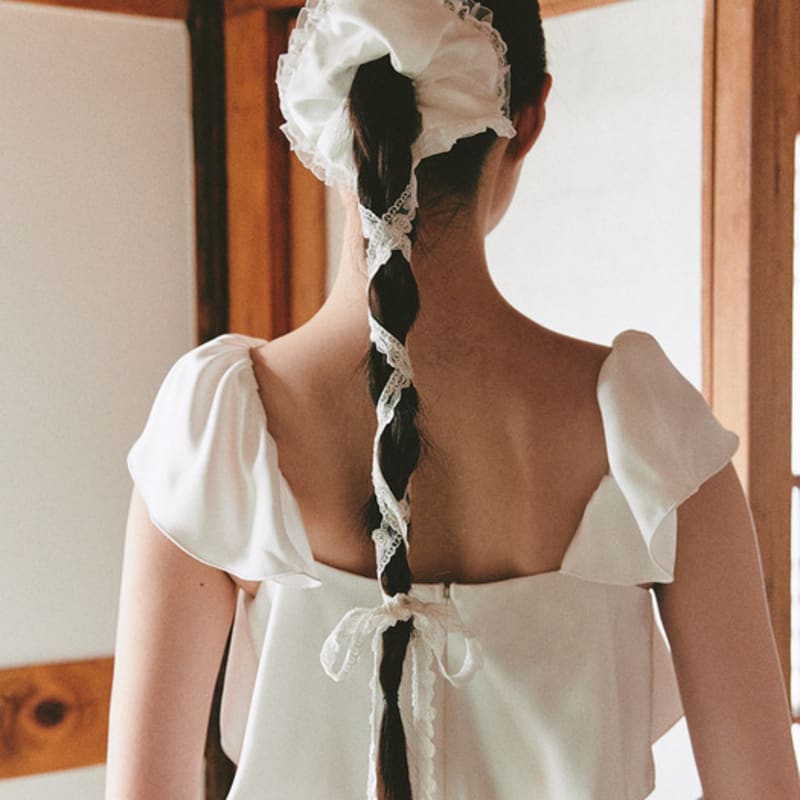 

GANISONG Свадебная резинка-скранчи Рапунцель_белая FREE