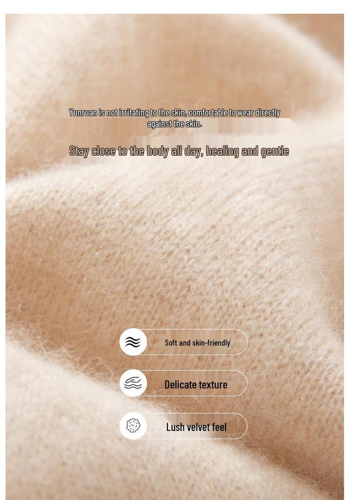 Women's Cashmere High-Neck Loose Pullover Knit Sweater