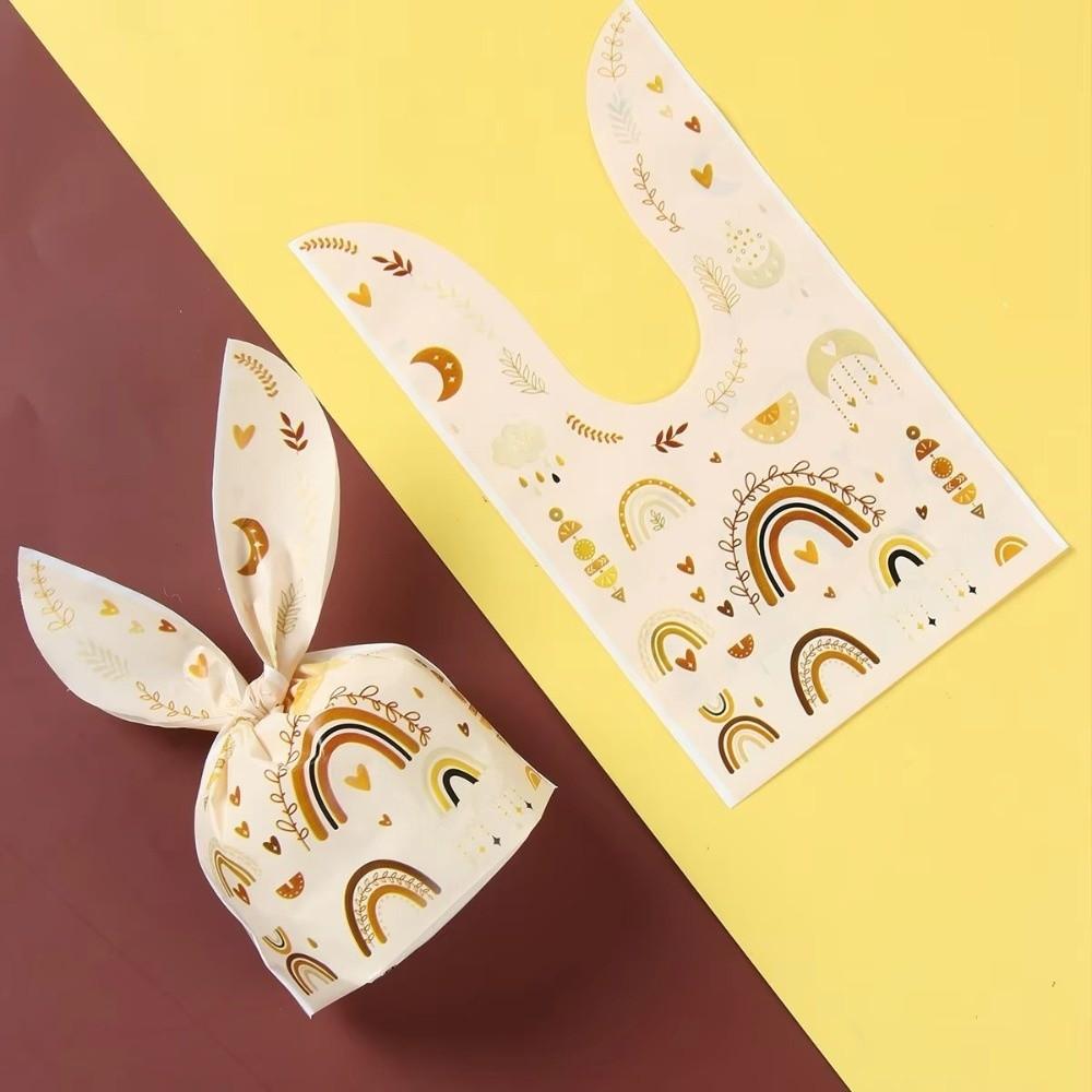 50Pcs Party Favors Cookie Candy Bags Carton Snack Packing Supplies Rabbit Ear Bags Easter Party